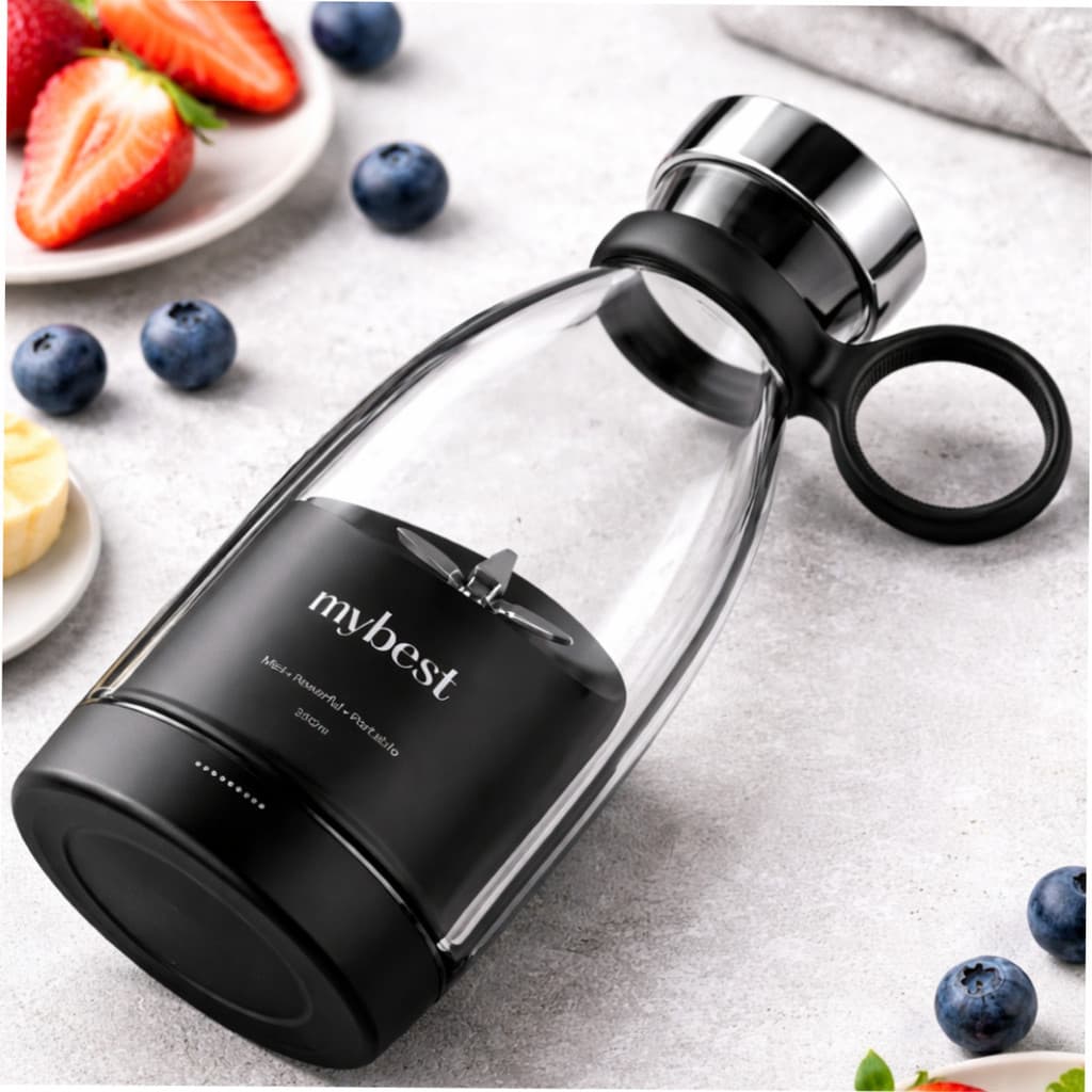 Garrafa de Água e Mini Espremedor 2 em 1 Recarregável 350 ml