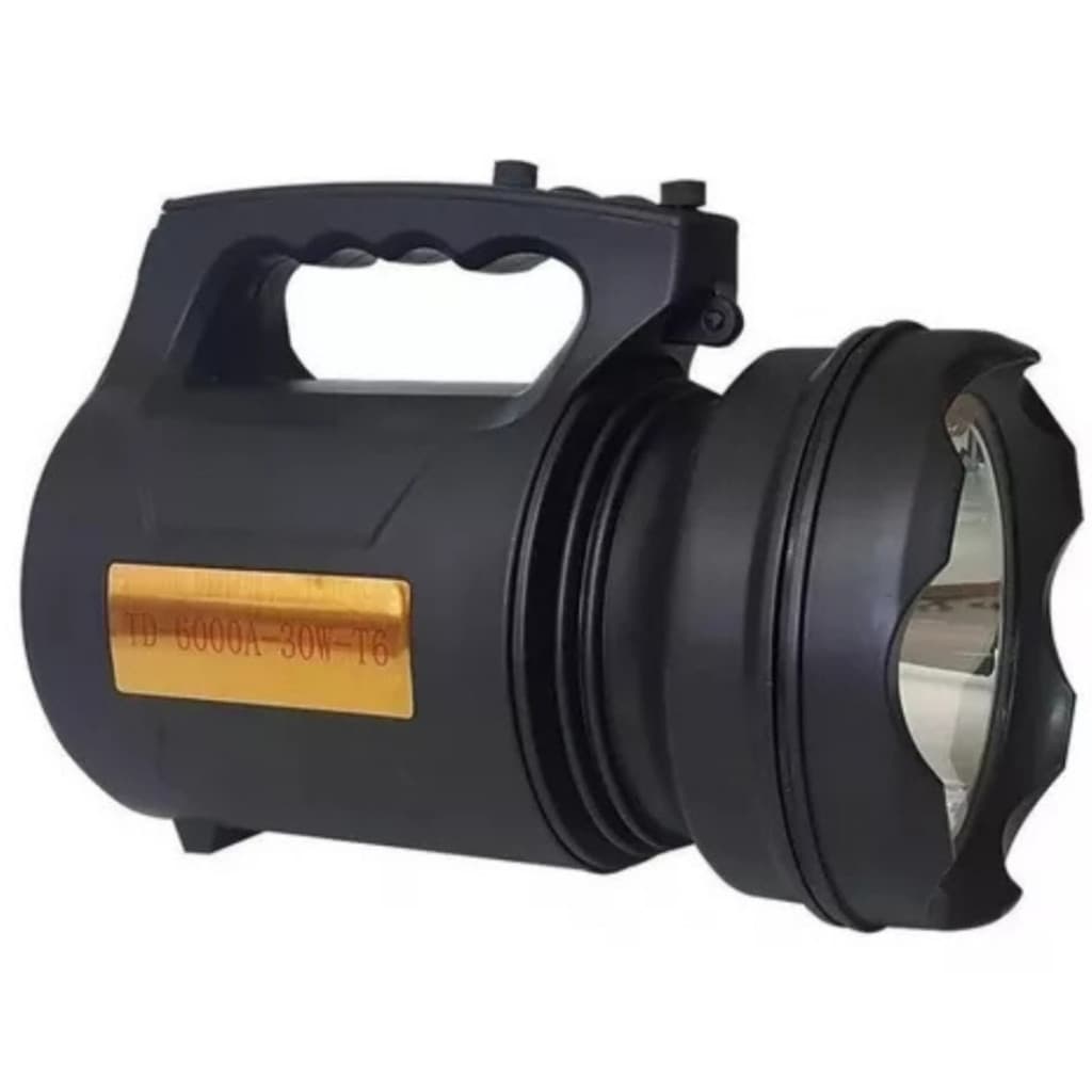 Lanterna T6 30W Recarregável Bivolt Holofote LED Pesca Camping Emergência