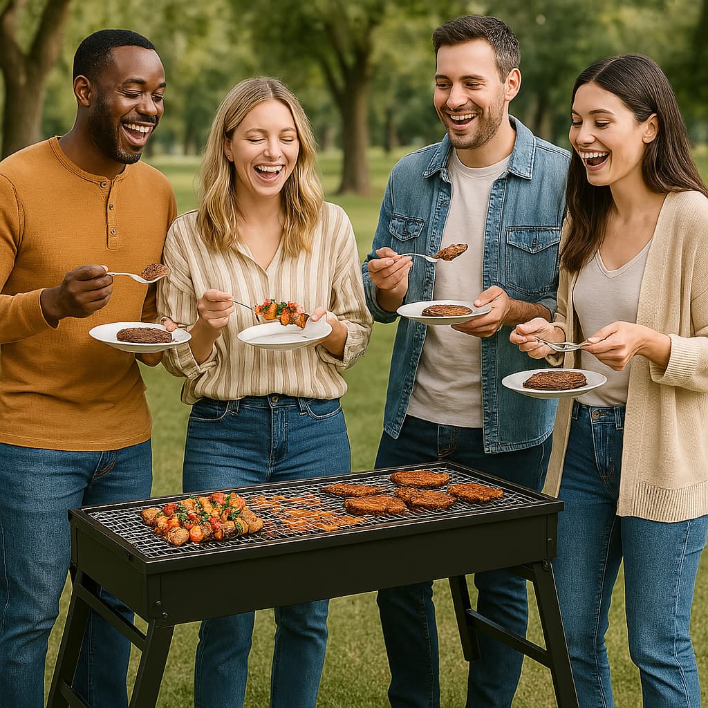 Mini Churrasqueira Portatil Dobravel Com Gaveta Ideal para sua Casa, Churrasco com a Família, camping e Pescas