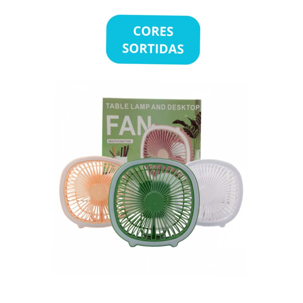 Mini Ventilador Led Recarregável - (Cores Sortidas)