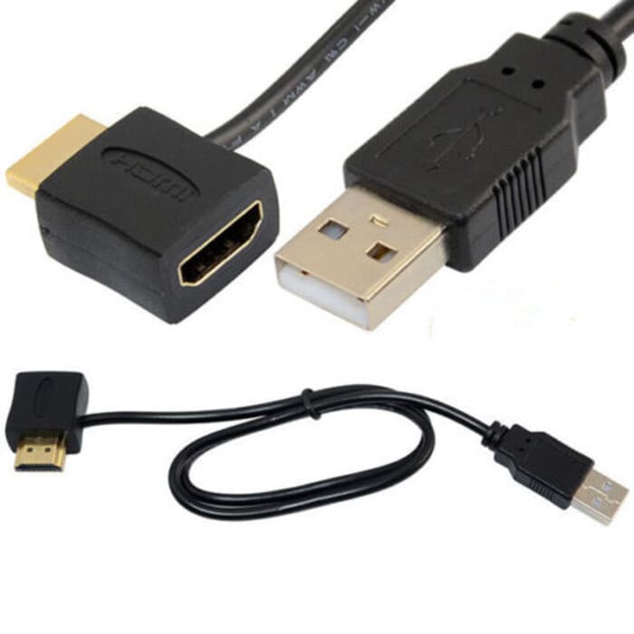 Cabo HDMI HDMI Macho para Fêmea Cabo de Alimentação USB para HDMI Macho para Fio Fêmea, 0.5m