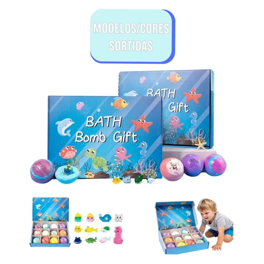 Bath Bomb Infantil com Brinquedos Surpresa para Banho Divertido - (Modelos/Cores Sortidas)