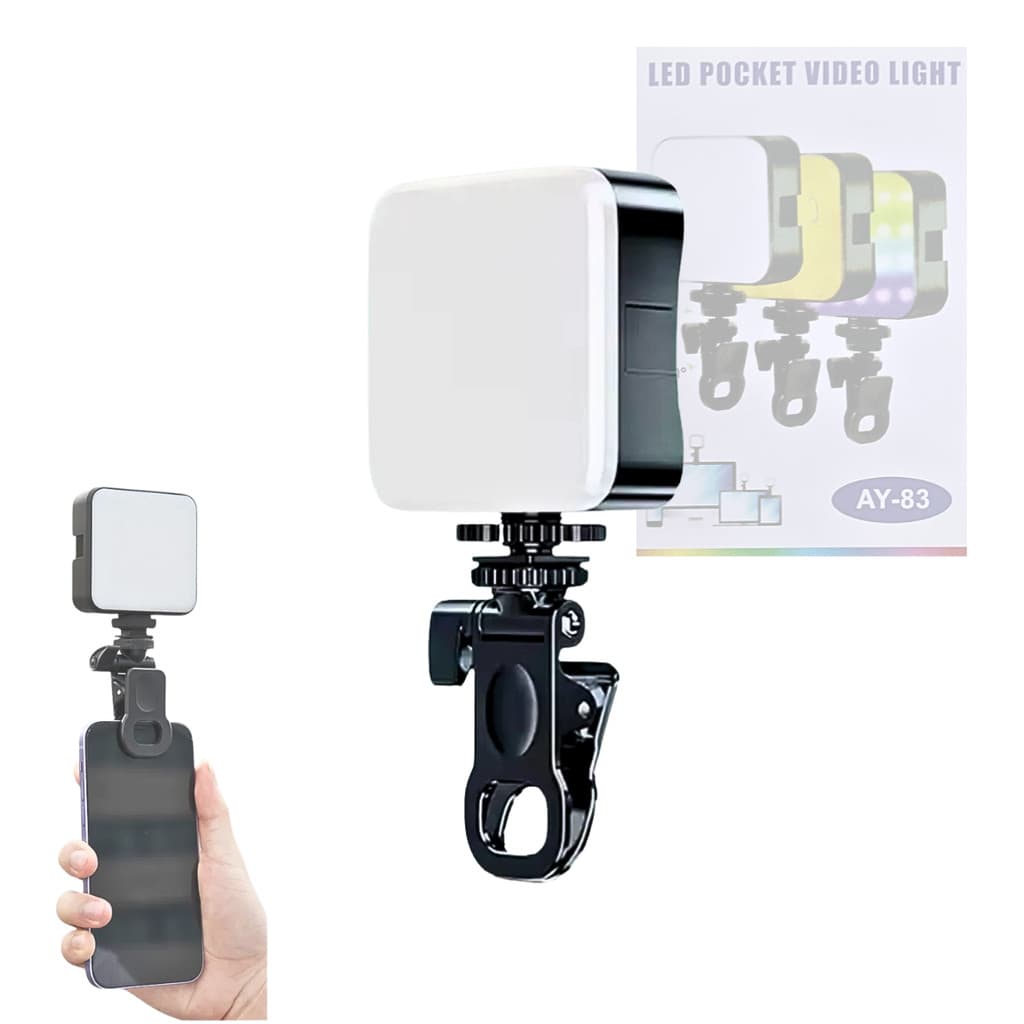 Luminária Clip LED RGB Video Conferencia Celular Notebook Tablet XLS AY-83