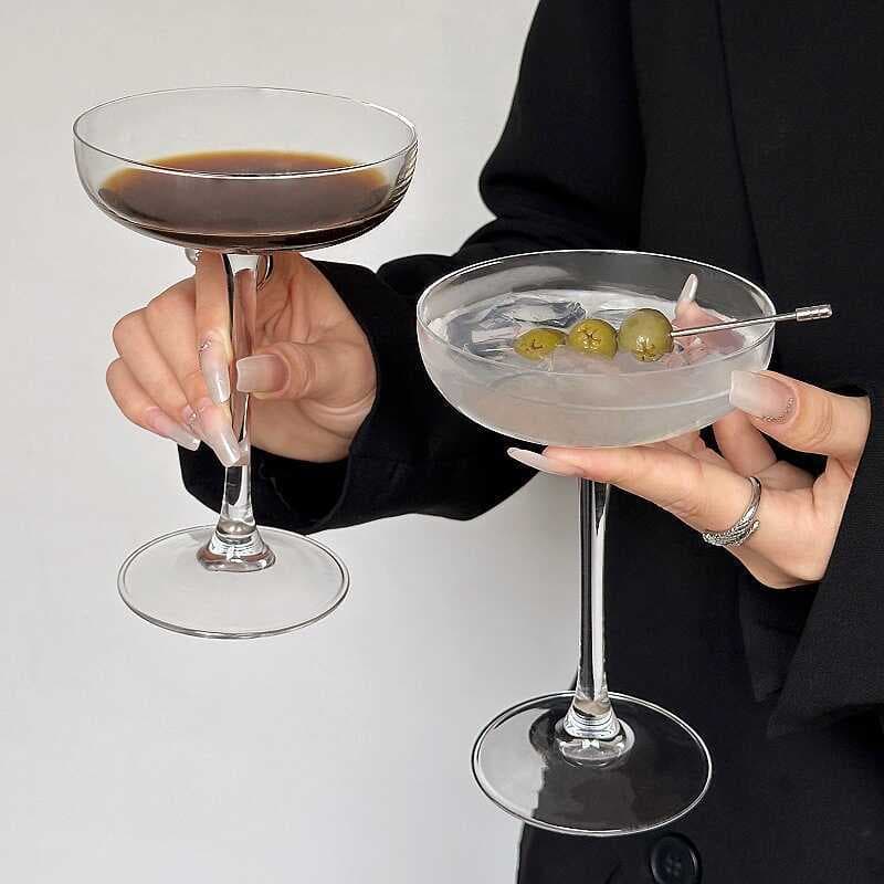 High-End sentimento ins pires raso torre de vidro Cocktail taça barra mistura vidro Martini borboleta champanhe vidro