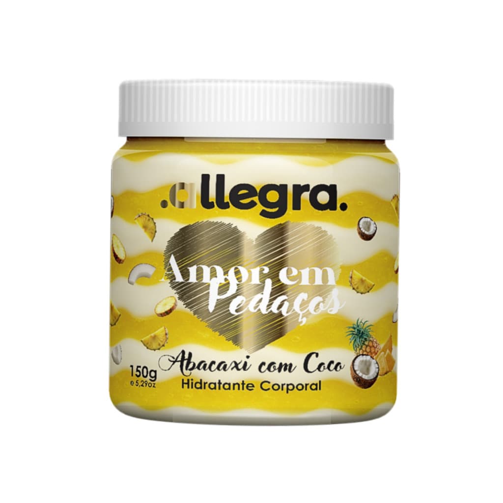 Creme Hidratante Corporal Allegra Amor em Pedaços Abacaxi com Coco 150g