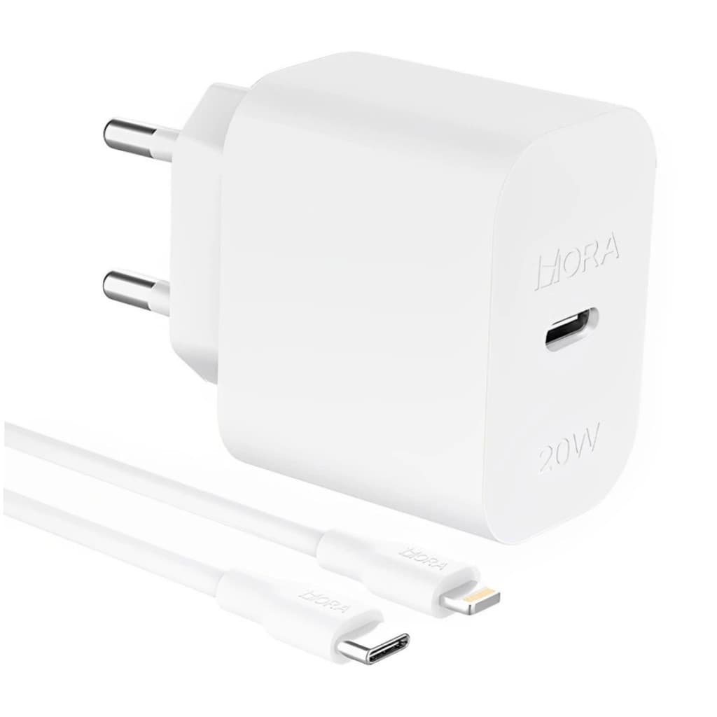 Carregador Rápido 20W com Cabo USB-C PD 3A para Lightning
