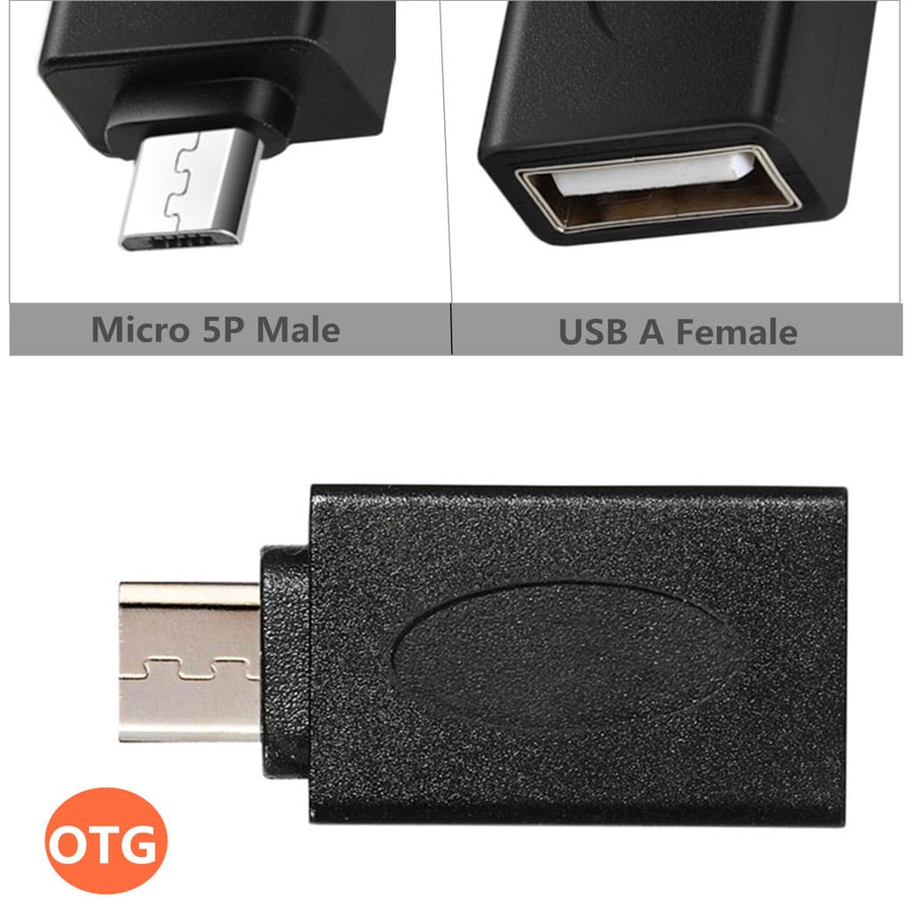 Adaptador OTG USB fêmea para micro 5 pinos macho Android macho para USB2.0 fêmea adaptador de Tablet de celular cabeça