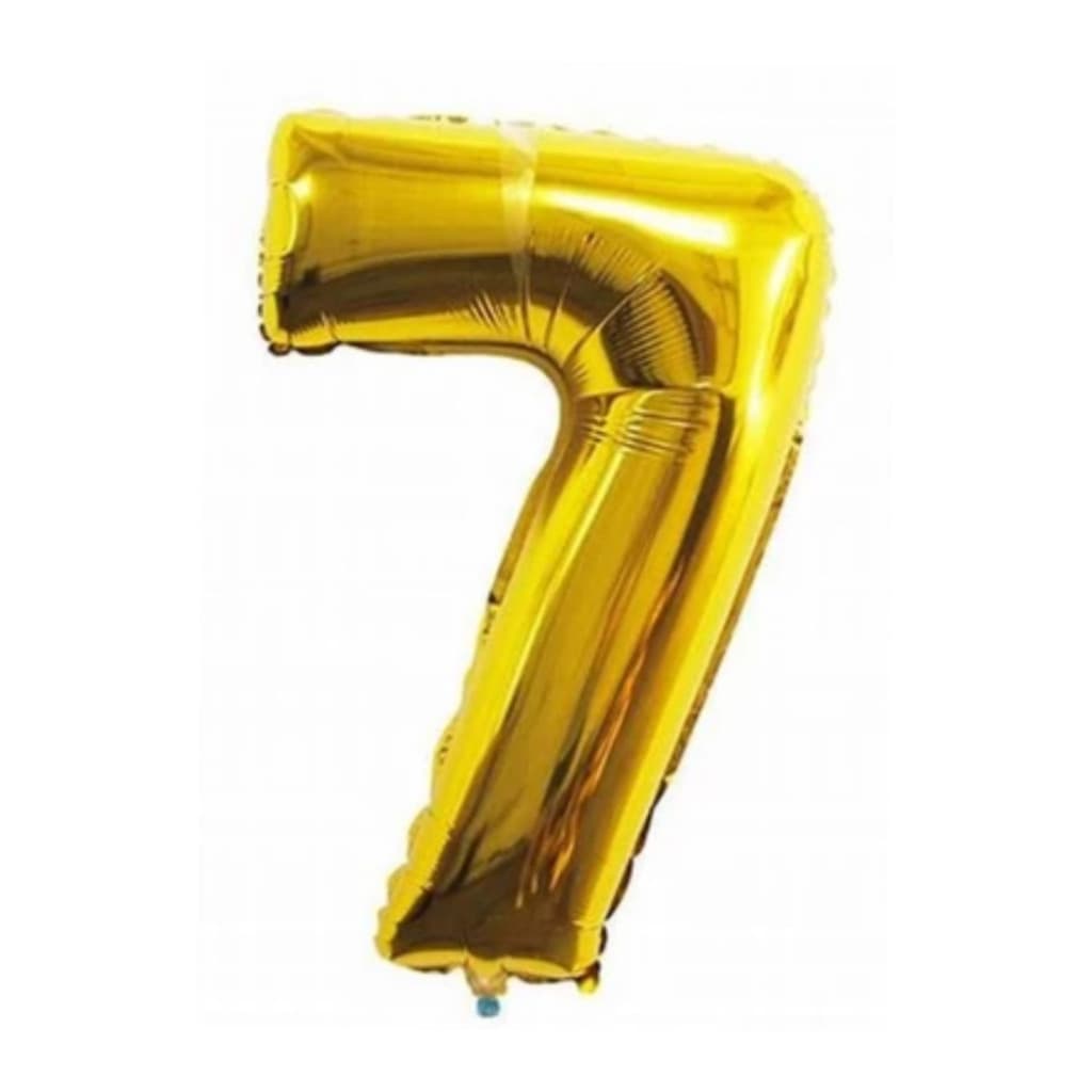 Balão Número 7 ( SETE ) Dourado Metalizado 16 Polegadas 40cm Festa Aniversário Decoração