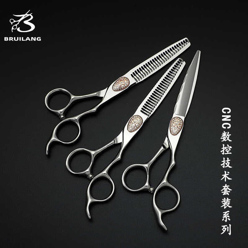 Tesoura de cabeleireiro com coração de corvo, estilista de cabelo dedicado, sem costura, tesoura de corte de cabelo, con