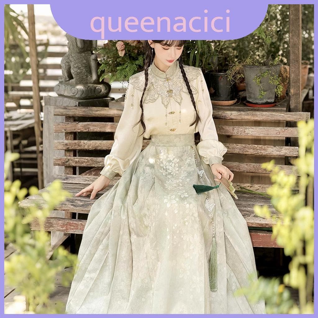 Roupa Clássica De Inspiração Chinesa Hanfu Com Saia Plissada E Top Bordado Para Eventos Culturais