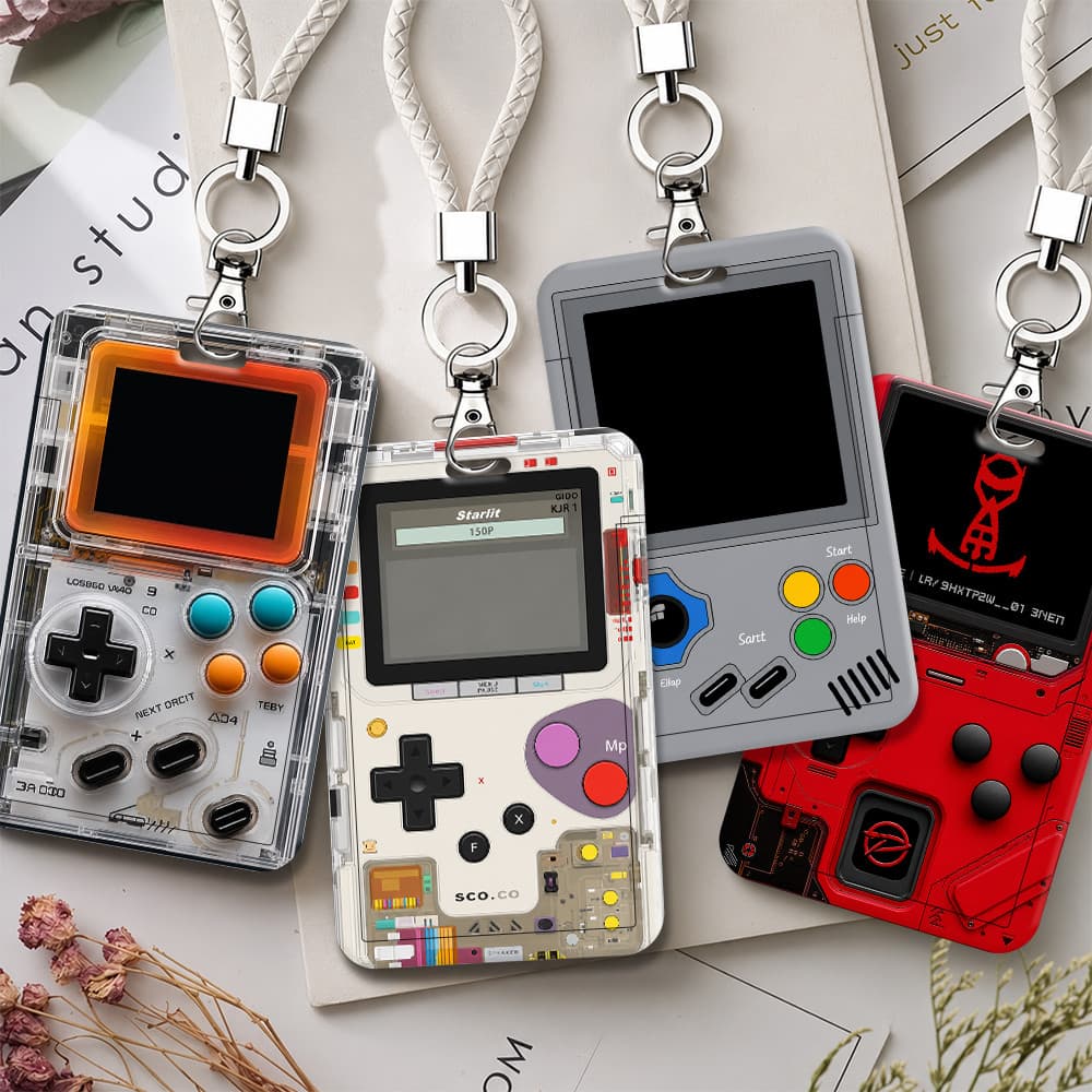 Suporte De Crachá De Identificação De Plástico Para Console De Jogos Retrô Com Cordão Cartão Escolar , Passagem De Traba