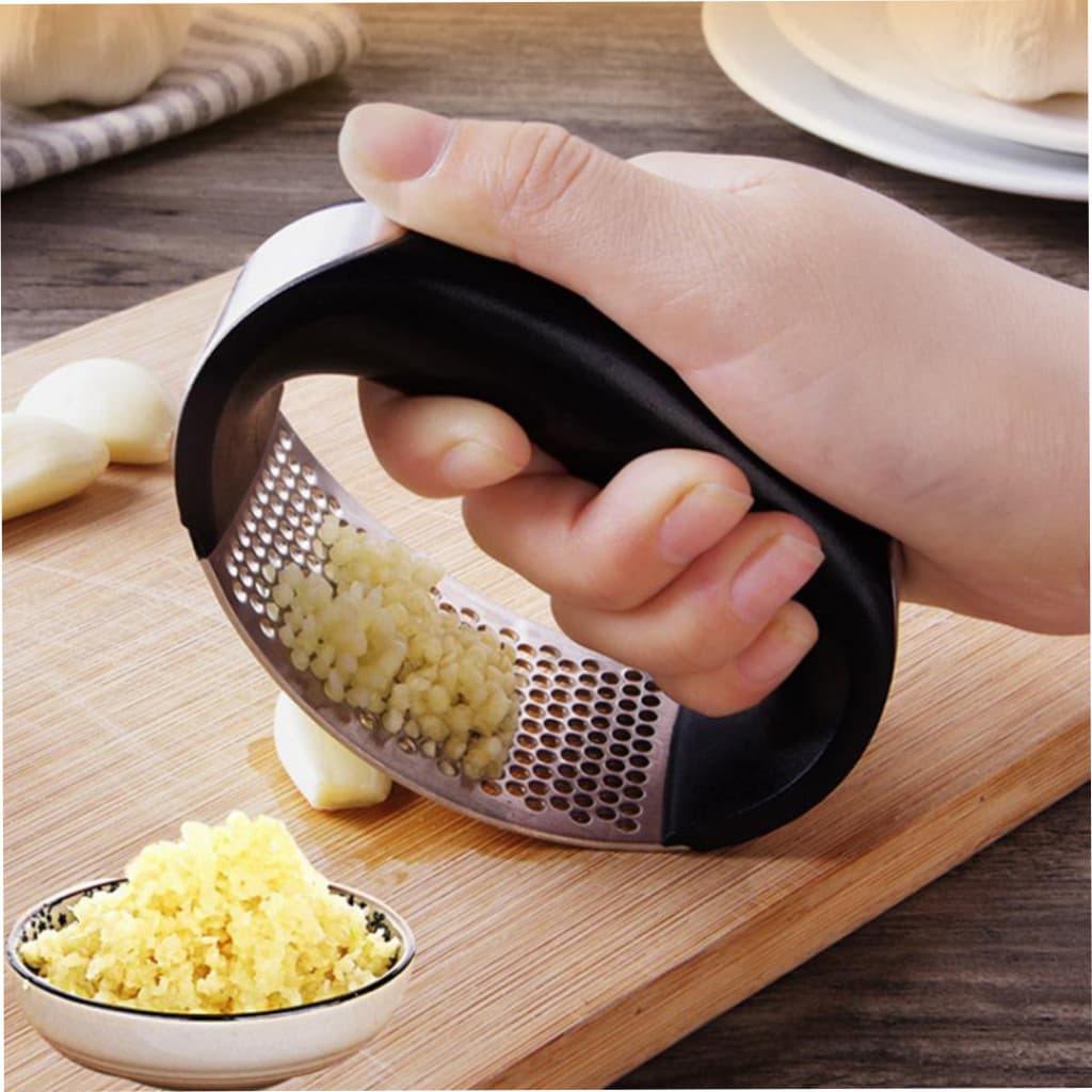 Espremedor de Alho Aço Inox Amassador Triturador Manual Cozinha Ergonômico Resistente Fácil de Limpar