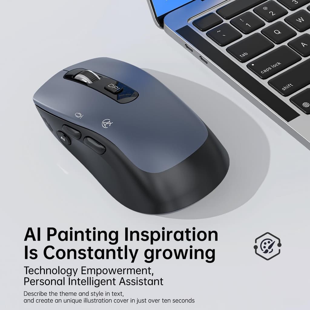 Mouse Sem Fio JOMAA Com Função De Voz AI , DPI Ajustável Recarregável De Modo Duplo 2.4G E BT 5.0 Para Laptop