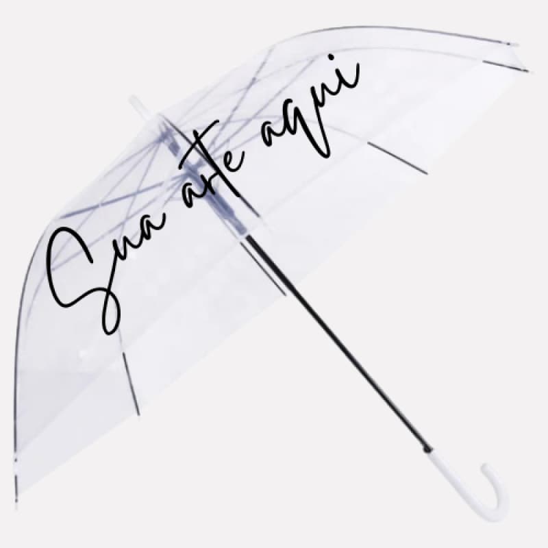 Guarda Chuva Transparente Automático Grande Adulto Bengala Personalizado