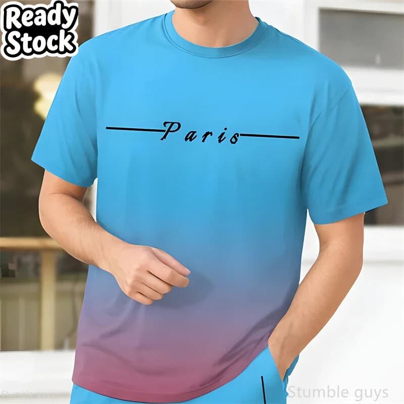 Moda Masculina Retro Inspirado Camiseta Verão Solto Manga Curta Confortável Tecido Macio Oversized 3D Masculino De Topos