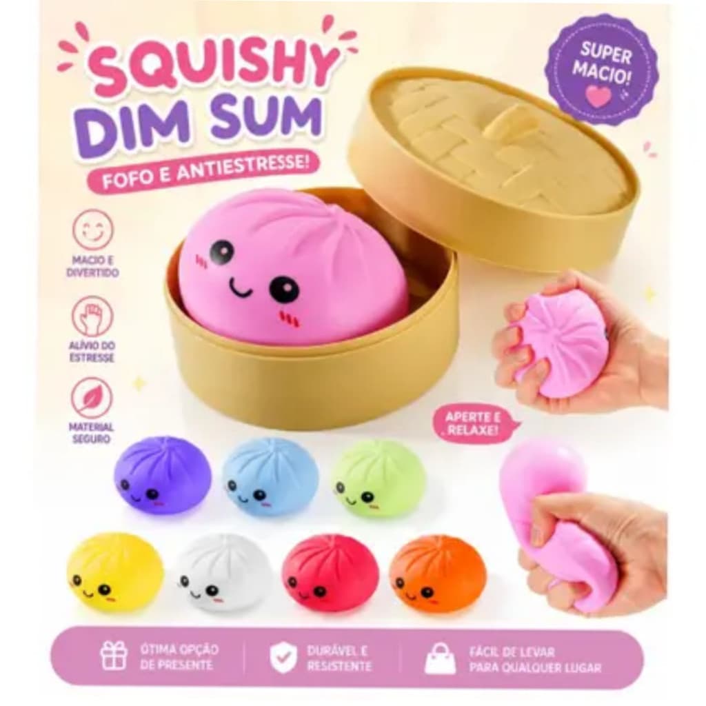 Squishy Bolinho Anti-Stress: macio, divertido e relaxante! Ideal para apertar, brincar e aliviar o estresse no dia a dia