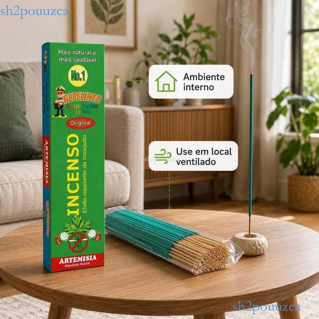 Varetas de Incenso Natural Artemísia Repelente Mosquitos 30cm para Áreas Externas ✨sh2pouuzca