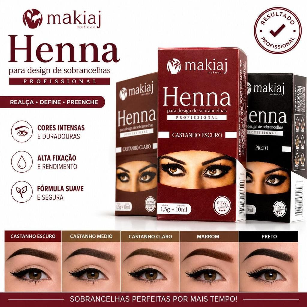 Henna Profissional MAKIAJ Sobrancelhas Coloração para Design e Definição dos Fios