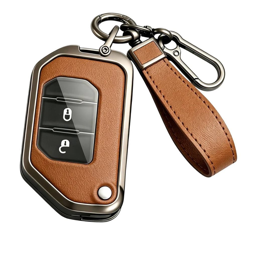 Capa Inteligente Para Chave De Carro , Liga De Zinco , Couro PU , Remota Com Corrente Adequada Jeep Gladiador JT Wrangle