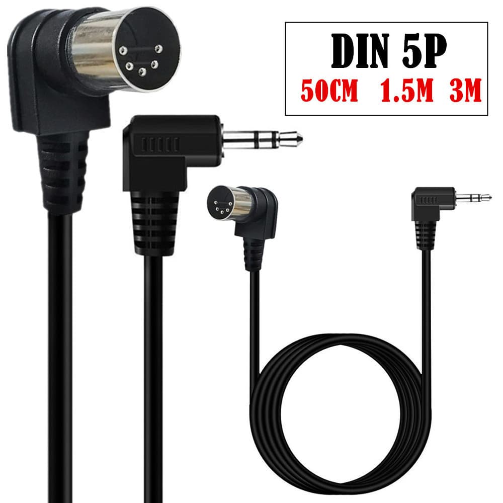 Plugue de áudio de cotovelo duplo de 3.5 mm para cabo adaptador MIDI de 5 núcleos Saída de áudio de computador MIDI5-Cor