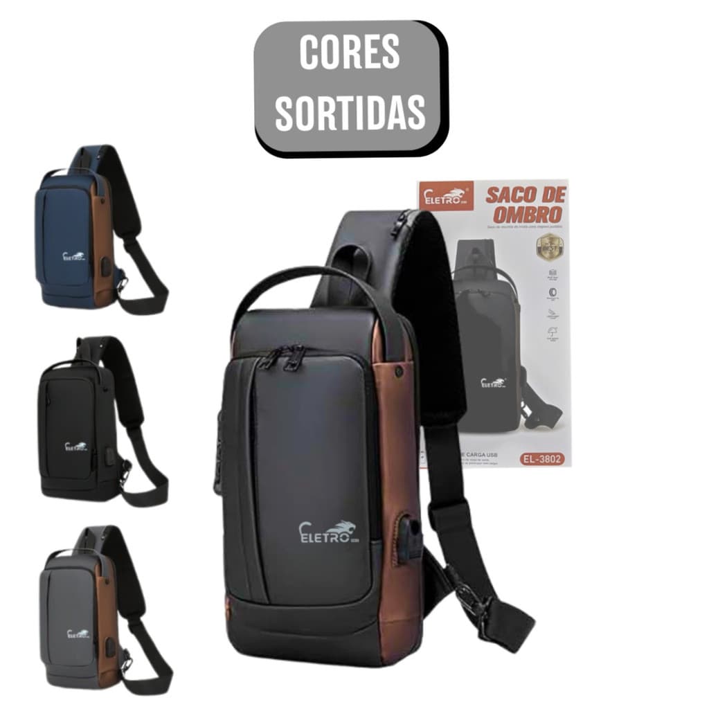 Mochila De Ombro Transversal Portátil Viagens Com Trava Antifurto Cores Sortidas Shoulder Bag Top