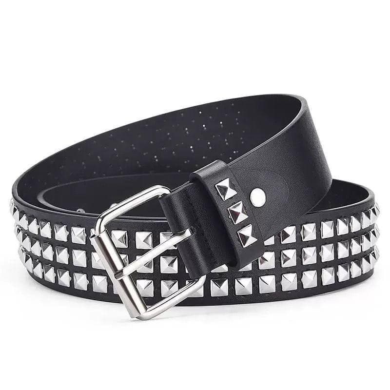 Cinto Unissex De Cintura Decorado Com Lantejoulas Prata Estilo Punk