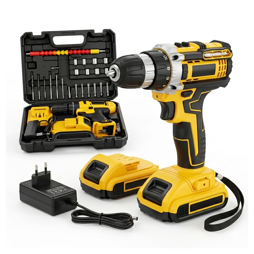 Parafusadeira Furadeira Sem Fio Bivolt Maleta com 2 Baterias e Acessórios T&Z TZ-179