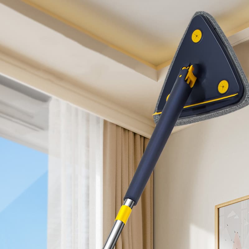 Mop Esfregão Triangular Para Limpeza Vidros Espelhos Forro Pisos Carros Alta tecnologia Moderno e Eficaz 360°