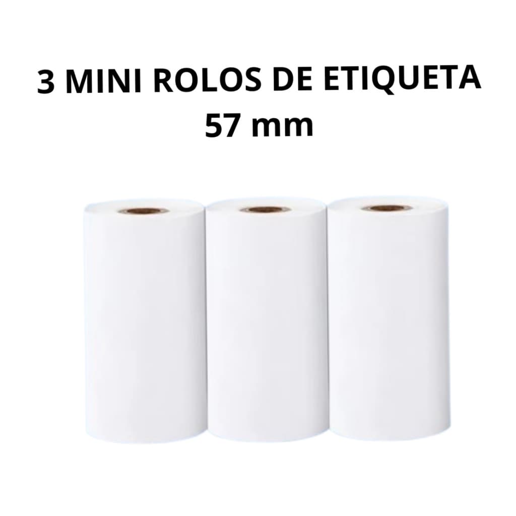 Kit com 3 Bobinas de Papel Térmico 57x25mm | Para Mini Impressora Bluetooth ou Câmera Instantânea