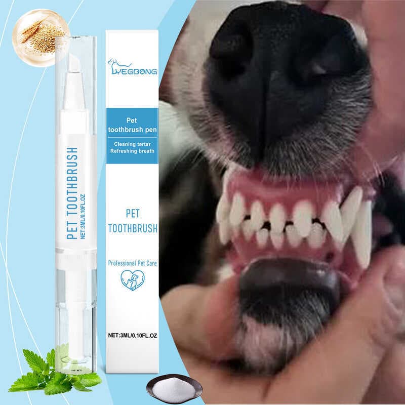 YEGBONG Escova de dentes para animais de estimação Cuidado suave para hálito fresco Limpo Odor Oral Escova de dentes par