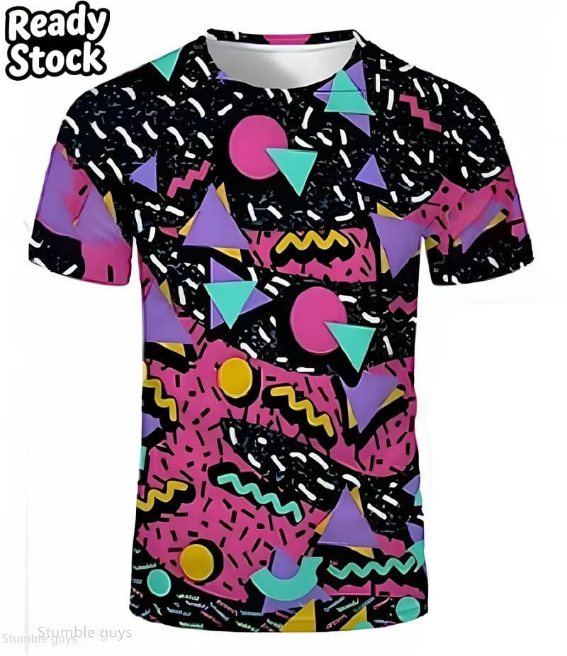 Venda Quente Masculino Verão Oversized Retro Camiseta Solta Manga Curta Tecido Confortável Moda Esportes 3D De Topos