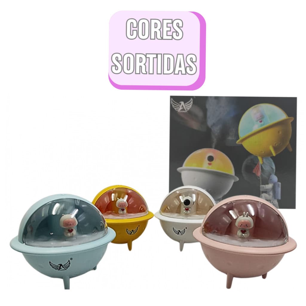 Umidificador e Luminária Homem do Espaço 200ml - (Cores Sortidas)