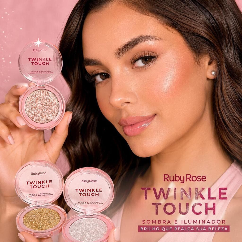 Iluminador Ruby Rose Twinkle Touch HB-M1004 - Para um Brilho Suave com Textura Aveludada
