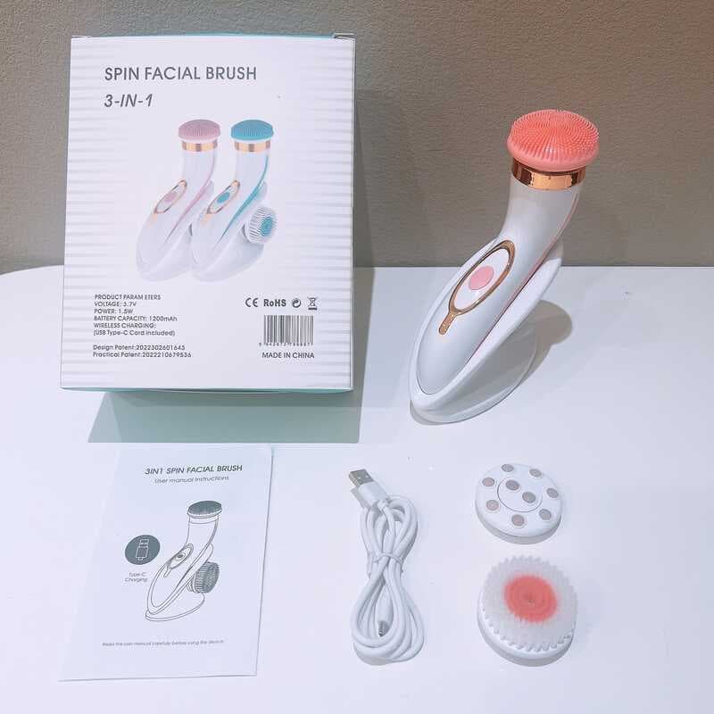 Limpador facial elétrico doméstico limpador de poros facial três-em-um escova de limpeza facial instrumento de limpeza f