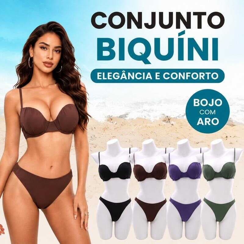 Biquíni Feminino Com Bojo Aro Modelador Alças Finas Moda Conjunto Praia Verão