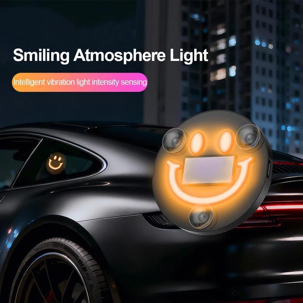 Luz De Atmosfera De Sorriso Movida A Energia Solar , Vidro De Janela De Carro Automático , Vários Modos De Iluminação ,