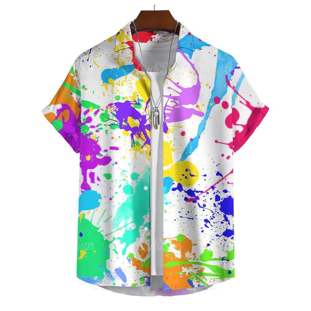 Camisa Barong Masculina Vintage E Bonita , De Roupas Masculinas floral Étnica Impressa casual De Verão Manga Curta