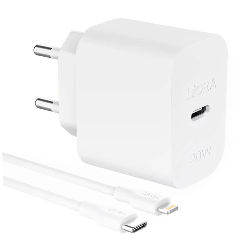 Carregador Rápido 20W com Cabo USB-C PD 3A
