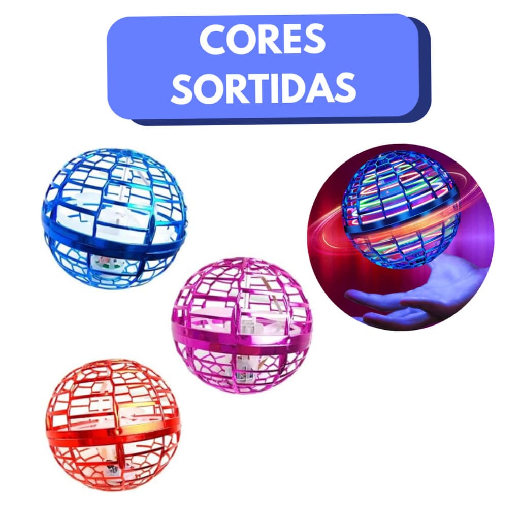Bola Spinner Voadora Flutuante Boomerang com LED e Controle (Cores Sortidas)
