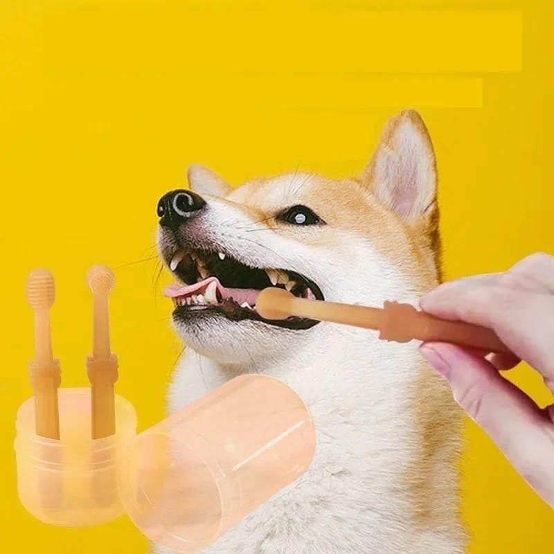 Escova de Dentes de Silicone Macia para Cães e Gatos, Cuidados Orais, Escova de Dentes para Filhotes, Pasta de Dentes, K