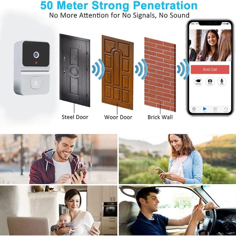 Campainha e vídeo monitoramento inteligente WIFI com visão noturna com App Premium Bivolt