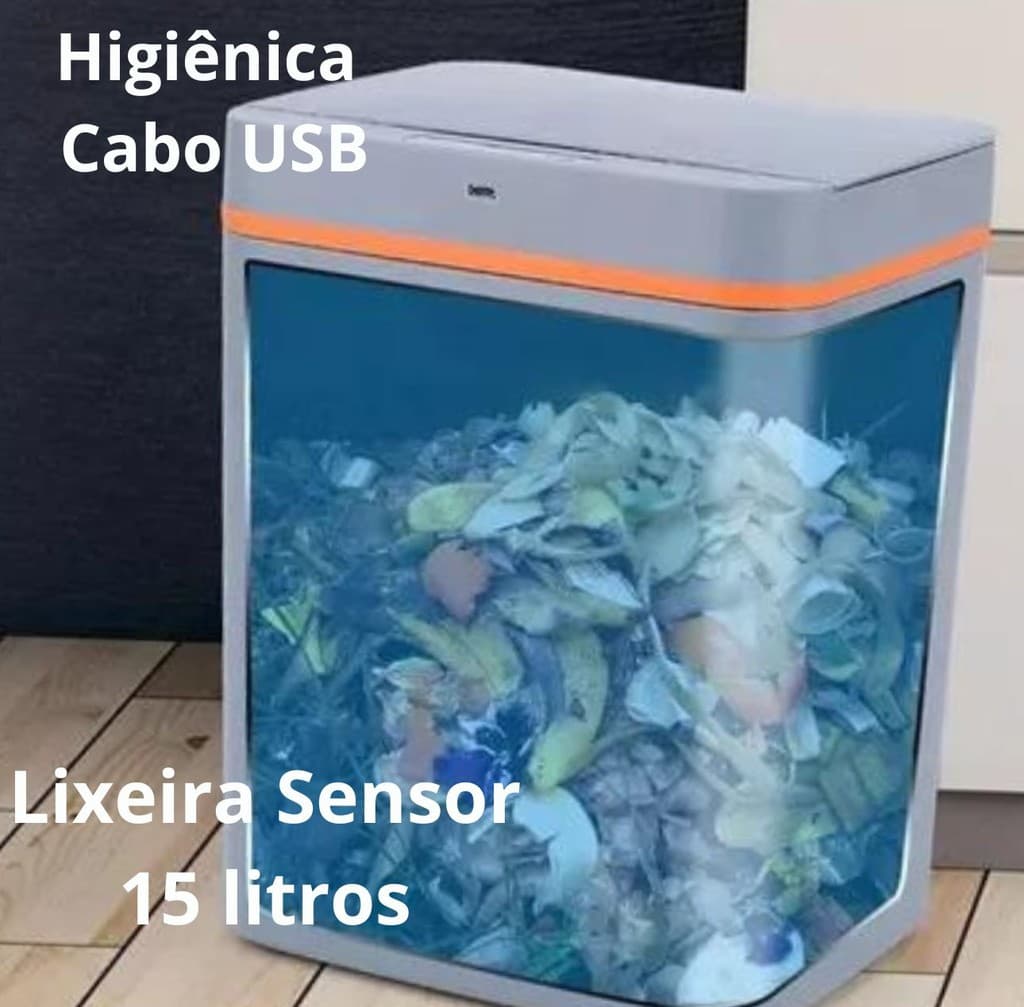 Lixeira Automática 15L Sensor banheiro escritório