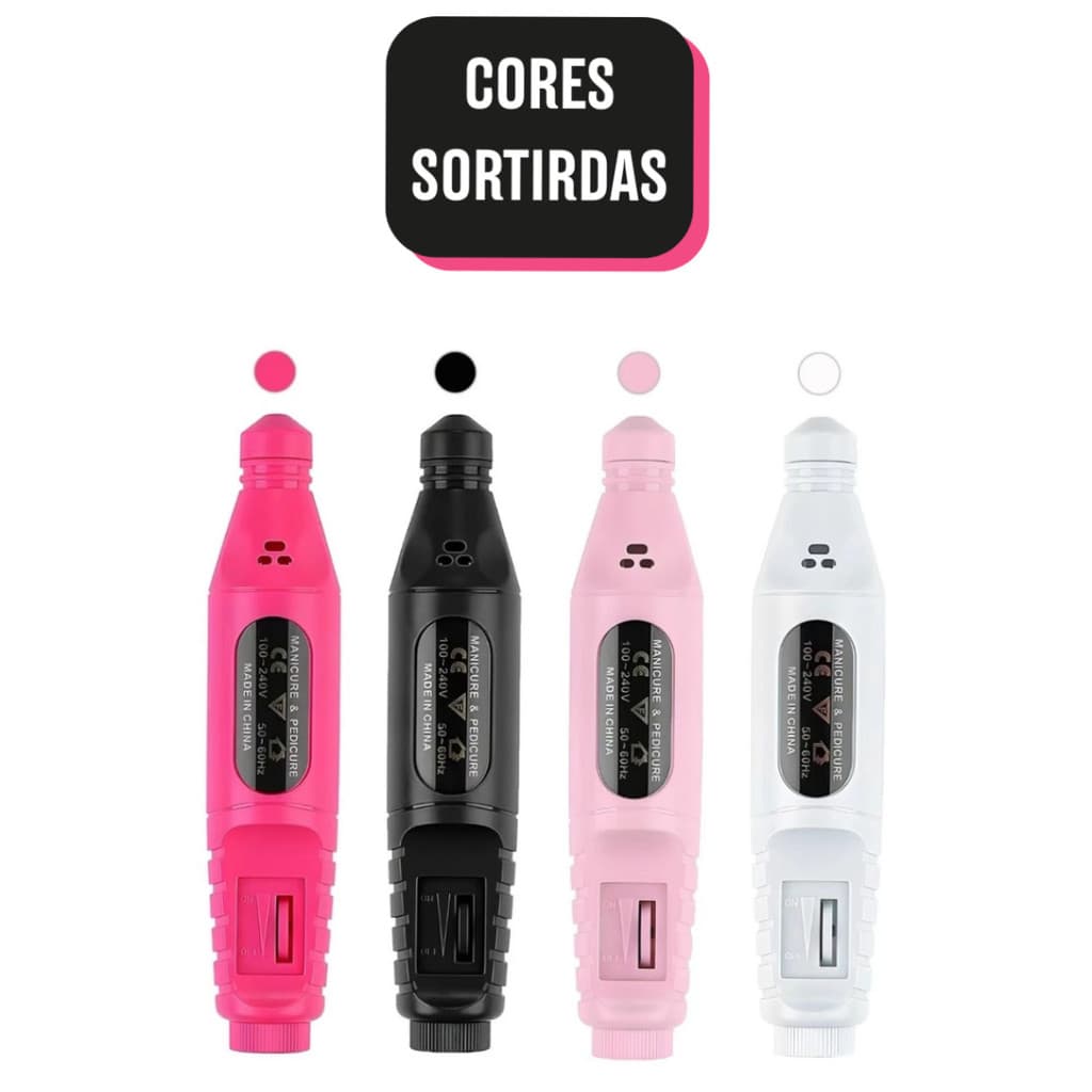 Lixadeira Elétrica Portátil Profissional Kit Manicure Pedicure Unhas - (Cores Sortidas) - AJ-F08