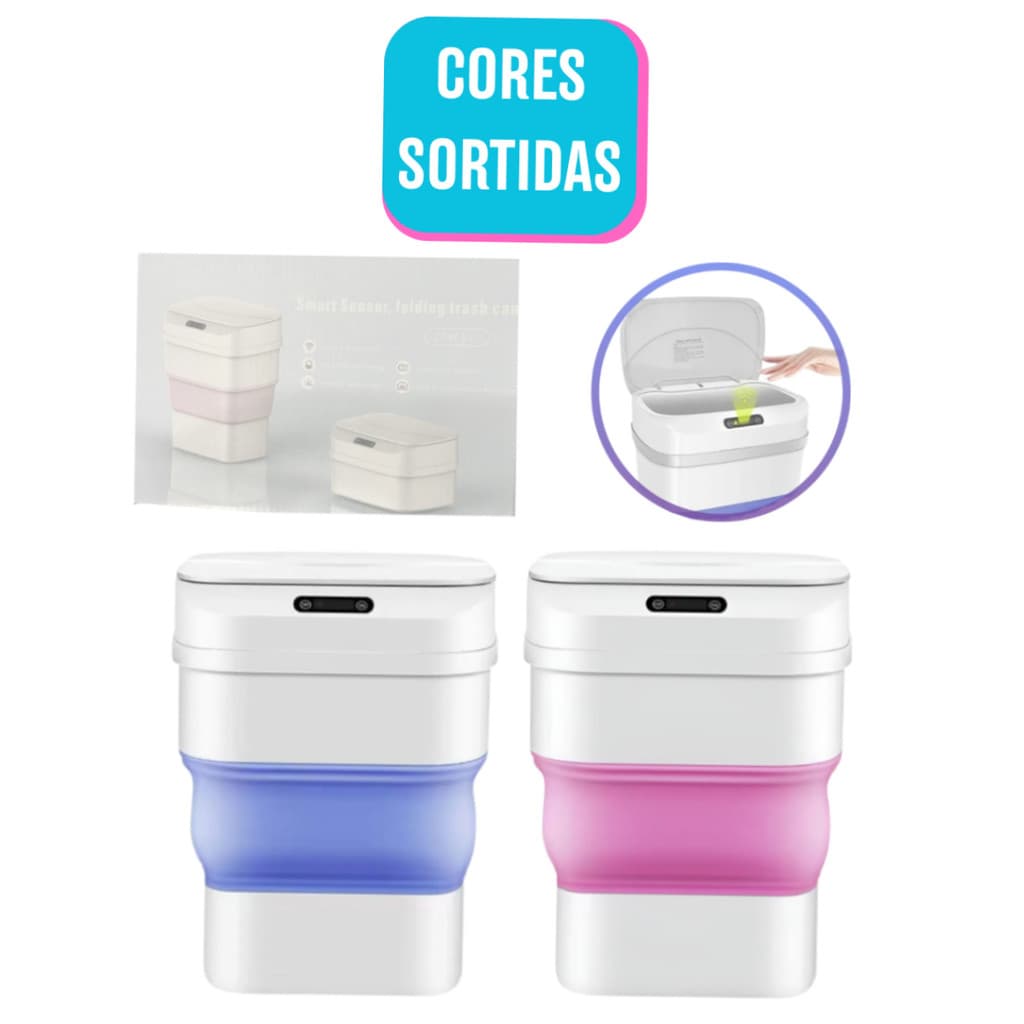 Cesto De Lixo Lixeira Automática Retrátil Inteligente 8 Litros - (Cores Sortidas)