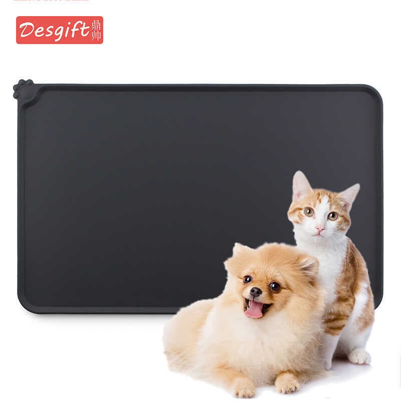Tapete de silicone para animais de estimação, tamanho grande, gato, cachorro, silicone, à prova de derramamento, antider