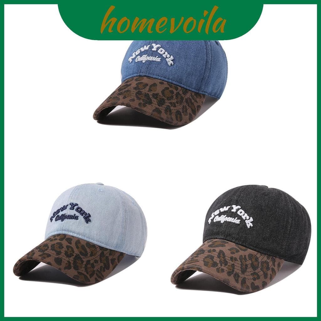 Chapéu De Beisebol Bordado Estilo Americano Com Estampa De Leopardo E Guarda-Sol Largo Para Aba