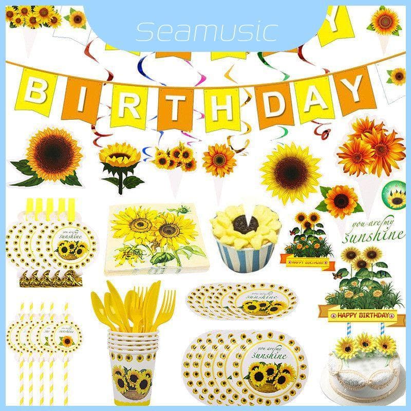 Tema Radiante Girassóis Decoração De Festa Suprimentos Para Chás De Bebê Felizes E Festas Emocionante Aniversário