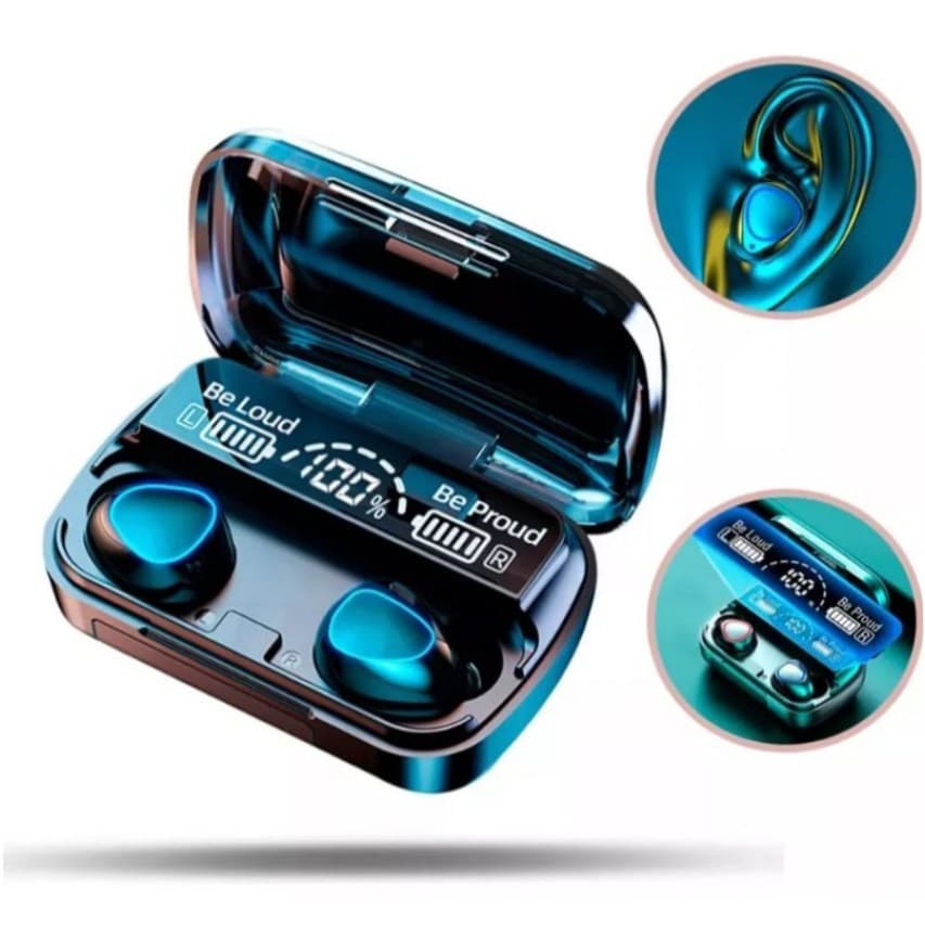 Fone Bluetooth M10 Sem Fio Bluetooth 5.1 Display Digital Power Bank TWS IPX7 Com Microfone Preto