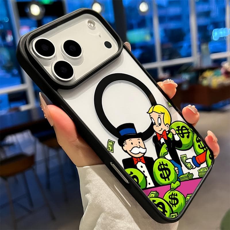 Capa magnética híbrida estampa dinheiro em abundância, compatível iPhone 17 16 15 14 13 12 11 Pro Max