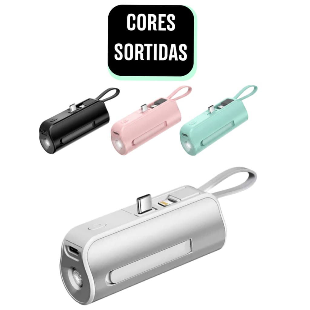 Carregador Portátil Power Bank Mini 5000mAh 2 em 1